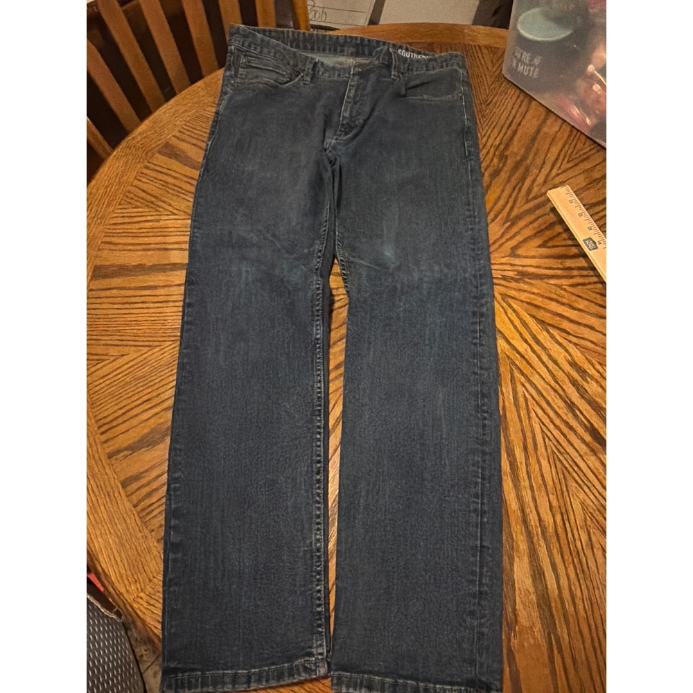 Southern Tide Charleston Fit Jeans Mens 35x30 Dark Indigo Straight Leg Denim